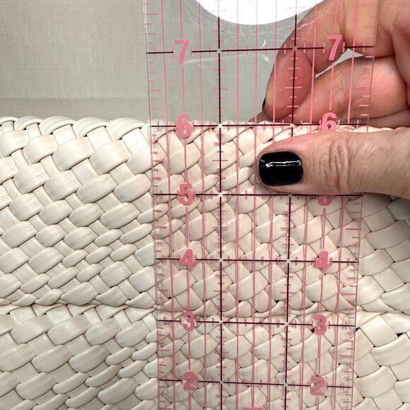 RACHEL ZOE Shoulder Bag Clutch Woven Cream Modern Minimalist Neutral Capsule - Picture 13 of 16